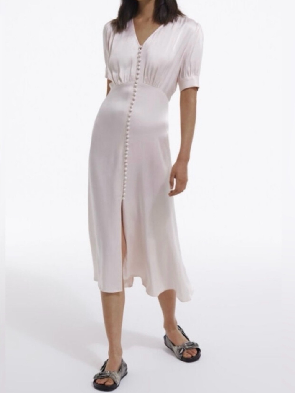 The Kooples Elegant White Buttoned Maxi Dress